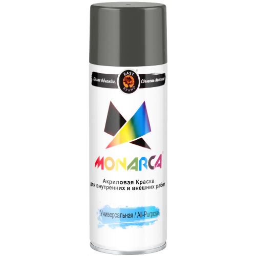 Акриловая краска аэрозольная универсальная East Brand Monarca 520 мл серый графит RAL 7024 глянцевая