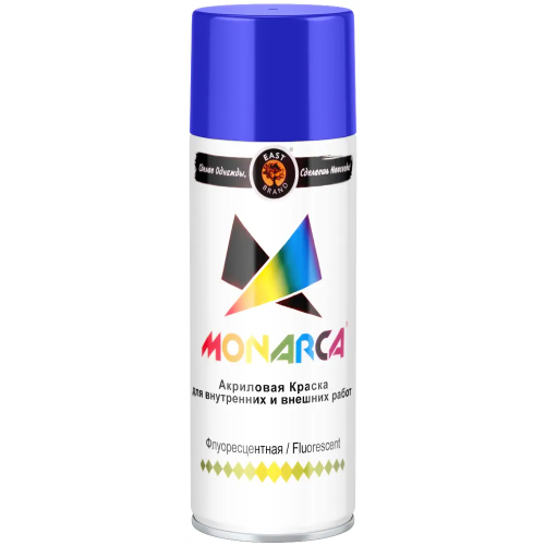 Акриловая краска аэрозольная флуоресцентная East Brand Monarca 520 мл синяя