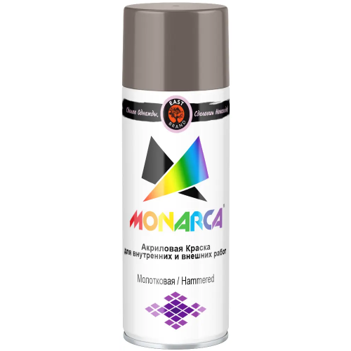 Акриловая краска аэрозольная молотковая East Brand Monarca 520 мл серебряная