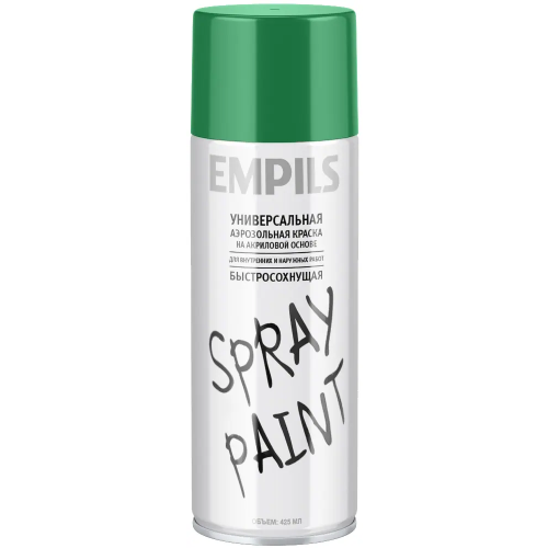 Универсальная аэрозольная краска на акриловой основе Эмпилс Spray Paint 425 мл зеленый лист RAL 6002 глянцевая