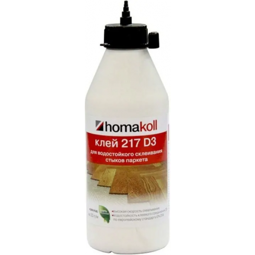 Клей для водостойкого склеивания стыков паркета Homa koll 217 D3 1 л