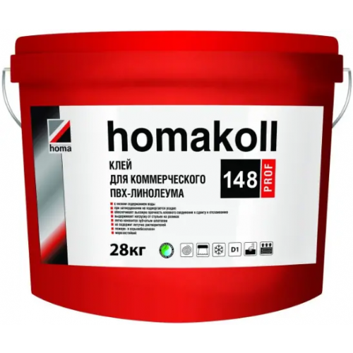 Клей для коммерческого ПВХ линолеума Homa koll Prof 148 28 кг