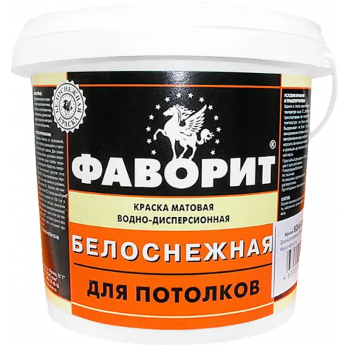 Краска водно дисперсионная для потолков Фаворит ВД АК 20 П 3 кг белоснежная