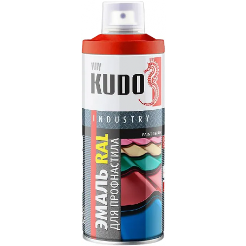 Эмаль RAL для профнастила и металлочерепицы Kudo Industry Paint Repair 520 мл красная окись