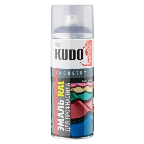 Эмаль RAL для профнастила и металлочерепицы Kudo Industry Paint Repair 520 мл ультрамариново синяя