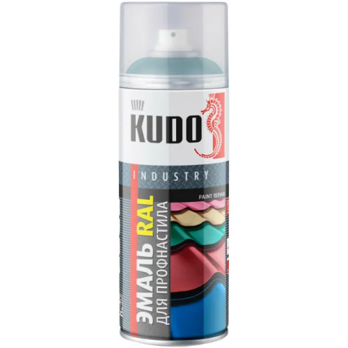 Эмаль RAL для профнастила и металлочерепицы Kudo Industry Paint Repair 520 мл синяя вода
