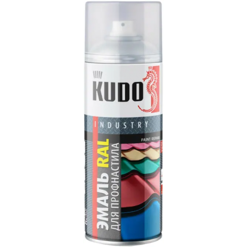 Эмаль RAL для профнастила и металлочерепицы Kudo Industry Paint Repair 520 мл сигнальная белая
