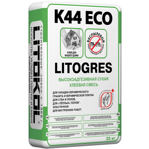 Высокоадгезивная сухая клеевая смесь Литокол Litogres K44 Eco 25 кг