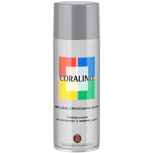 Акриловая аэрозольная краска универсальная East Brand Coralino 520 мл белый алюминий RAL 9006 глянцевая