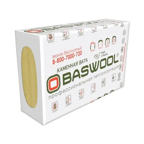 Профессиональная теплоизоляция Baswool Фасад 140 0.6*1.2 м/50 мм