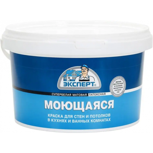 Супербелая водоэмульсионная латексная краска Эксперт Моющаяся 3 кг супербелая неморозостойкая