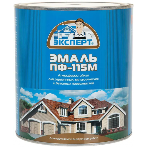 Алкидная эмаль Эксперт ПФ 115 М 2.7 кг коричневая глянцевая