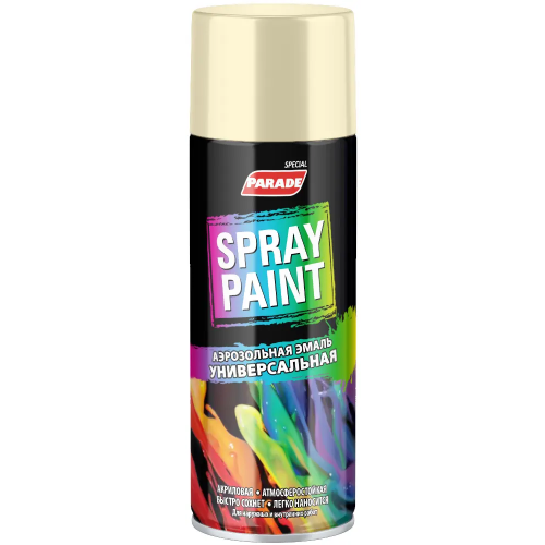 Аэрозольная эмаль универсальная Parade Spray Paint 400 мл светлая слоновая кость RAL 1015 матовая