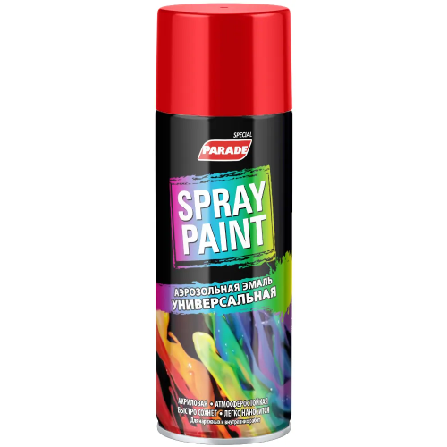 Аэрозольная эмаль универсальная Parade Spray Paint 400 мл транспортная красная RAL 3020 матовая