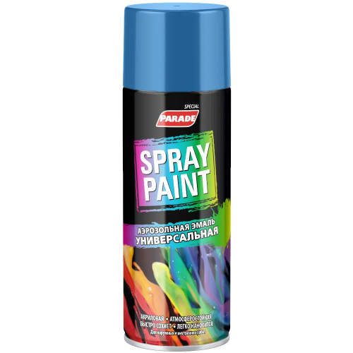 Аэрозольная эмаль универсальная Parade Spray Paint 400 мл сигнальная синяя RAL 5005 матовая