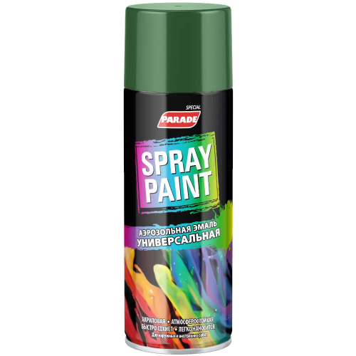 Аэрозольная эмаль универсальная Parade Spray Paint 400 мл зеленый мох RAL 6005 матовая