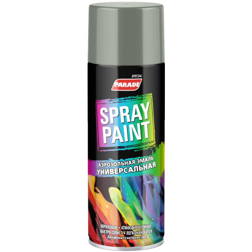 Аэрозольная эмаль универсальная Parade Spray Paint 400 мл сигнальная серая RAL 7004 матовая