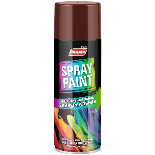 Аэрозольная эмаль универсальная Parade Spray Paint 400 мл шоколадно коричневая RAL 8017 матовая