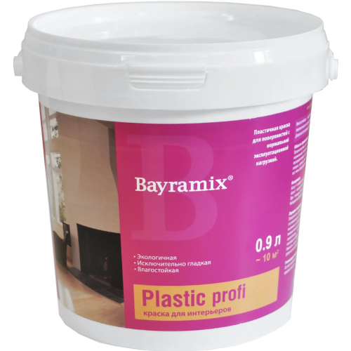 Пластичная краска для интерьеров Bayramix Plastic Profi 900 мл бесцветная