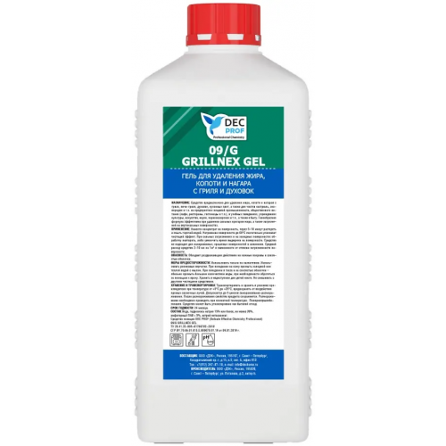 Гель для удаления жира, копоти с гриля и духовок DEC Prof 09/G Grillnex Gel 1 л