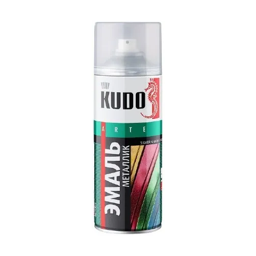 Эмаль металлик аэрозольная Kudo Arte Silver Finish 210 мл хром