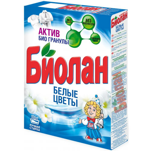 Стиральный порошок Биолан Белые Цветы 350 г ручная