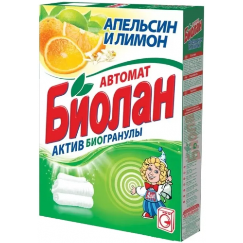 Стиральный порошок Биолан Апельсин и Лимон 350 г автоматическая