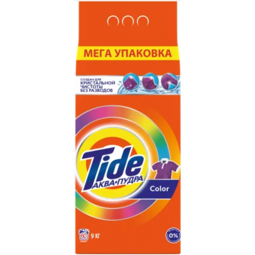 Стиральный порошок аква пудра Тайд Color 9 кг