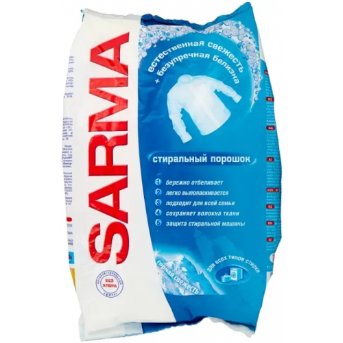 Стиральный порошок Сарма Горная Свежесть 2.4 кг автоматическая/ручная 6 пакетов