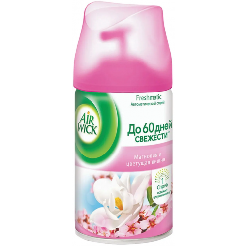 Сменный баллон к автоматическому освежителю воздуха Air Wick Freshmatic Магнолия и Цветущая Вишня 250 мл