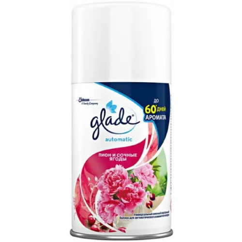 Сменный баллон для автоматического освежителя воздуха Glade Automatic Пион и Сочные Ягоды 269 мл