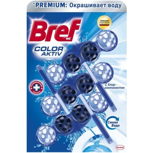 Блок туалетный Бреф Premium Color Aktiv с Хлор Компонентом 50 г