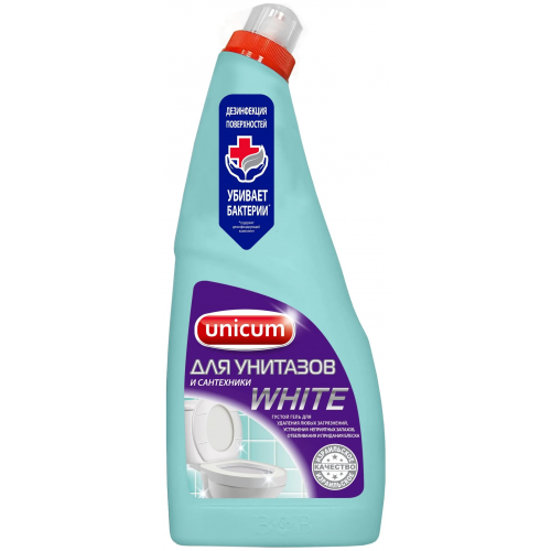 Гель для унитазов и сантехники с гипохлоритом Unicum White 750 мл