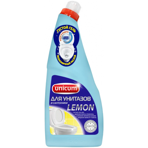 Гель для унитазов и сантехники Unicum Lemon 750 мл