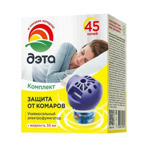 Комплект от комаров Дэта 45 Ночей 1 электрофумигатор + 1 флакон с жидкостью * 30 мл