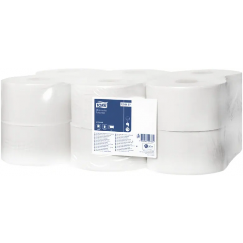 Бумага туалетная в мини рулонах Tork Universal T2 Mini Jumbo 12 рулонов в упаковке