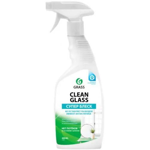 Очиститель стекол и зеркал,пластика,хрома и экрана монитора Grass Clean Glass Супер Блеск 600 мл