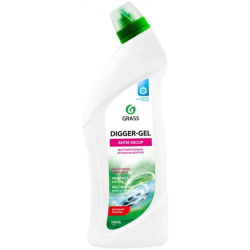 Средство щелочное для прочистки канализационных труб Grass Digger Gel Антизасор 1 л