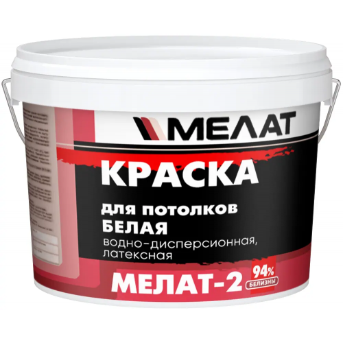 Краска латексная для потолков водно дисперсионная Мелат 2 4 кг белая