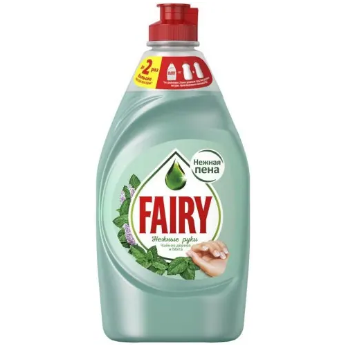 Средство для мытья посуды Fairy Нежные Руки Чайное Дерево и Мята 450 мл 21 бутылка флип топ