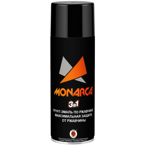 Грунт эмаль по ржавчине East Brand Monarca 3 в 1 520 мл черная RAL9005 матовая
