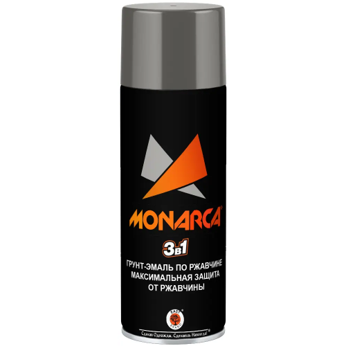 Грунт эмаль по ржавчине East Brand Monarca 3 в 1 520 мл белый алюминий RAL9006