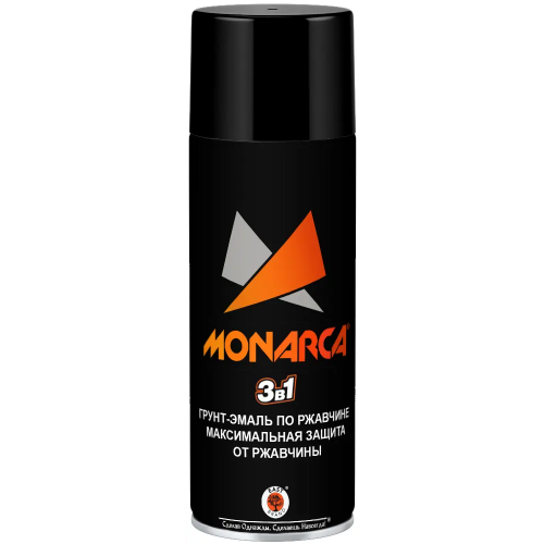 Грунт эмаль по ржавчине East Brand Monarca 3 в 1 520 мл черная RAL9005 глянцевая