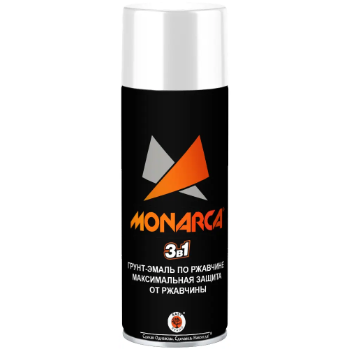 Грунт эмаль по ржавчине East Brand Monarca 3 в 1 520 мл белая RAL9003 глянцевая