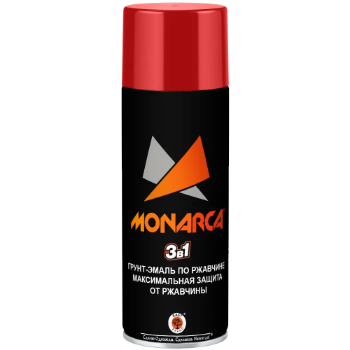 Грунт эмаль по ржавчине East Brand Monarca 3 в 1 520 мл светофорно красный RAL3020