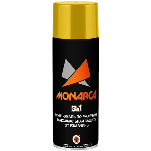 Грунт эмаль по ржавчине East Brand Monarca 3 в 1 520 мл рапсовый желтый RAL1021