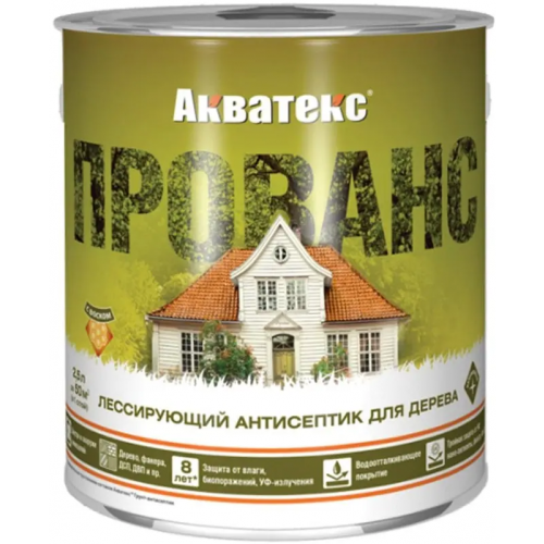 Лессирующий антисептик для дерева Акватекс Прованс 2.5 л бесцветный