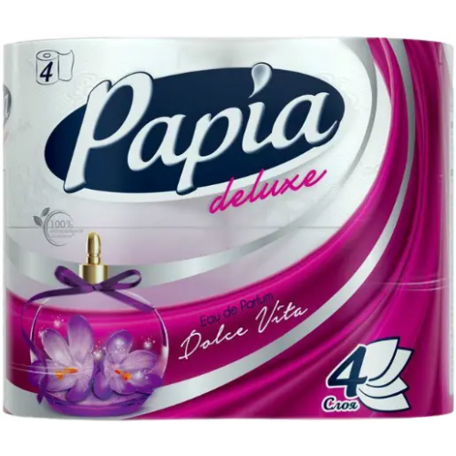 Бумага туалетная Papia Deluxe Dolce Vita 8 рулонов в упаковке