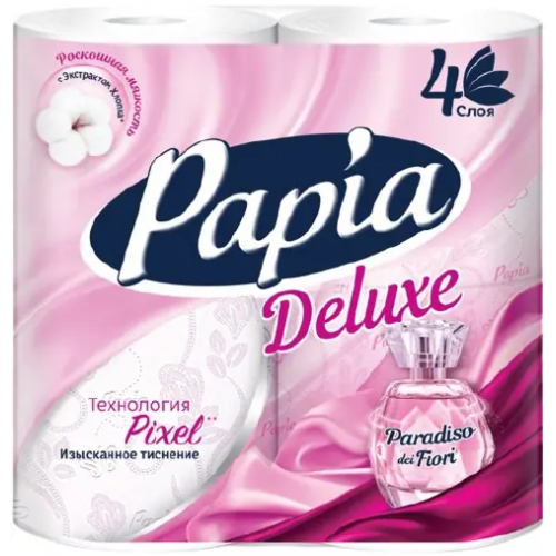 Бумага туалетная Papia Deluxe Paradiso Fiori 4 рулона в упаковке