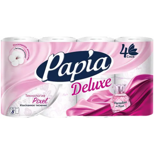 Бумага туалетная Papia Deluxe Paradiso Fiori 8 рулонов в упаковке